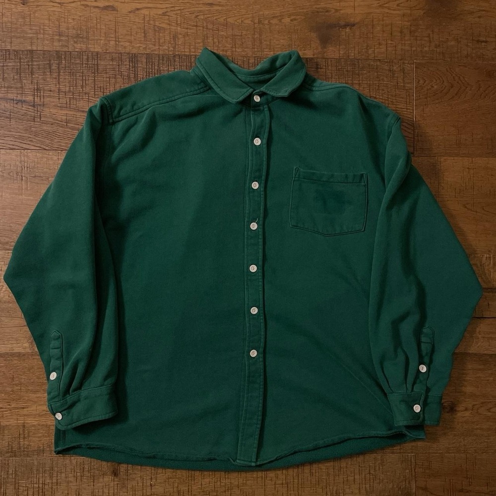 Gap Sweatshirt Mens XL Green Grunge Vintage 90s Heavyweight Button Up Shirt